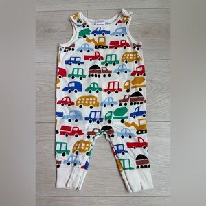 Hanna Andersson Romper Overalls with Colorful Vehicle Print